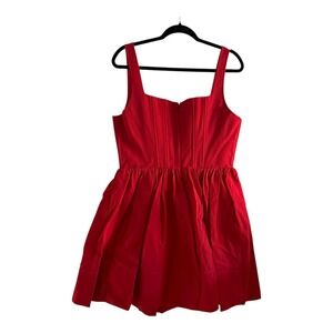 Staud landscape corset Fit and Flare Mini Dress Size 12 Square Neck